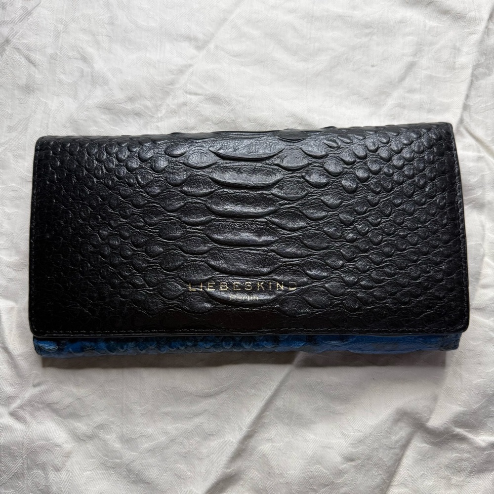 Liebeskind Black Textured “Snake Skin” Leather Wallet